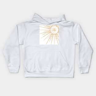 Elegant Gold Doodles Sun Moon Mandala Design Kids Hoodie